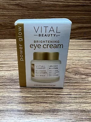 Vital Beauty Power Glow Brightening Eye Cream One 1 Gl Oz Jar • $17.95