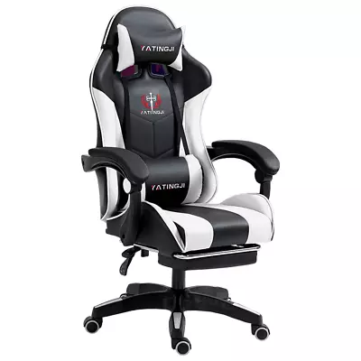 360°Swivel Gaming Chair Office Executive Computer Chairs Racing Footrest Racer • $118