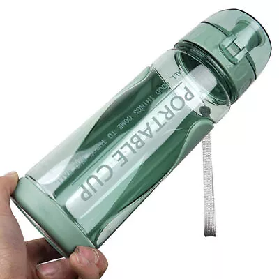 2x Sports Water Bottle Gym Travel 500ml Drinking Leakproof Bottle Straw BPA Free • £6.59