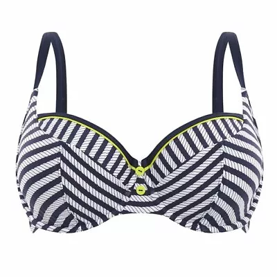 Cleo Panache Swim (CW0274) Lucille Nautical Balconette Bikini Top Swimwear • £26.99