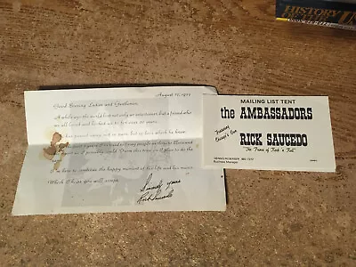 Rick Saucedo Elvis Presley Tribute Artist Letter Print Signature Mailing List • $24.99
