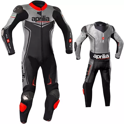 Aprilia Men Motorcycle/Motorbike Street Racing Cowhide Leather Biker Jacket Suit • $260.95