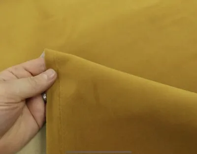 1m X 144cm Of MUSTARD GOLD Plain Velvet Upholstery Fabric. NEW FOR CUSHIONS ETC • £5.99