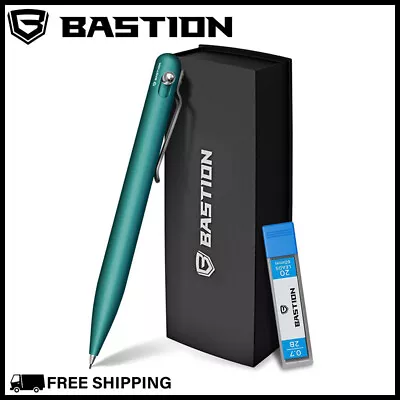 BASTION MECHANICAL PENCIL 0.7MM Green Aluminum Body Bolt Action Drafting Drawing • $40.99