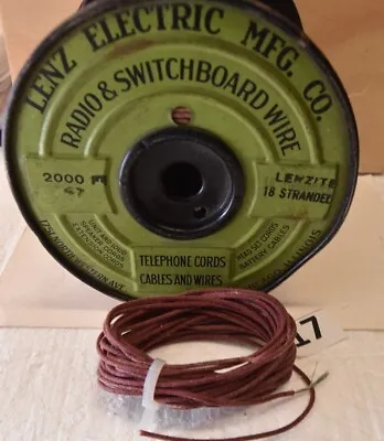 Vtg 18 Gauge  Wire - 25 Feet  LENZ 1 Conductor STRANDED - Western Electric Era • $9.99