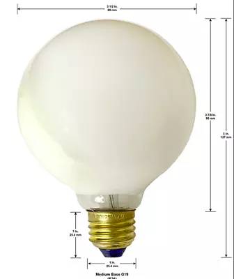 Round White Light Bulb 25W Standard Base Lot Of 4 • $10.50