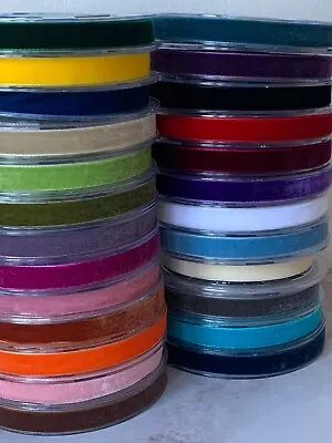 French High Density 16mm Velvet Ribbon Unique Colours - Sold By The Metre • £2.30