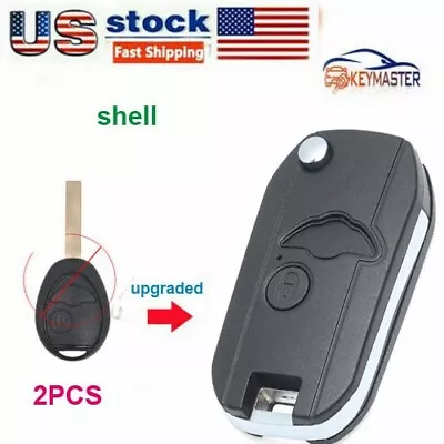 2X Upgraded Folding  Remote Key Shell Case FOB For BMW Mini Cooper 2002-05 2B • $12.85