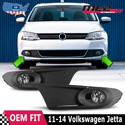 For VW Jetta Fog Lights 2011-2014 Clear Bumper Driving Lamps + Wiring Switch Kit • $49.99