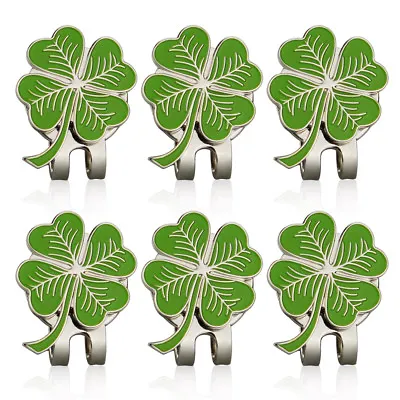 6 Pcs / Lot 4 Leaf Clover Golf Ball Marker With Magnetic Hat / Cap Clip • $17.30