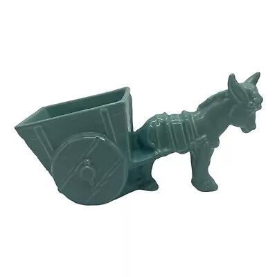 $11.99 • Buy VTG Donkey Horse Pulling Cart Wagon Blue Aqua Flower Planter Pot 50s 60s McCoy?