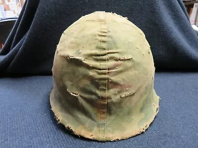 1970's Us M1 Helmet W/ Camouflage Cover & Liner • $41