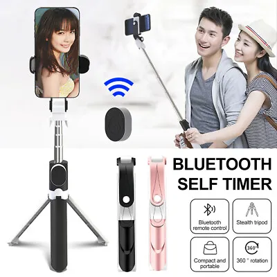 $14.99 • Buy Universal Tripod Stand Selfie Stick Phone Holder Bluetooth Remote For IPhone
