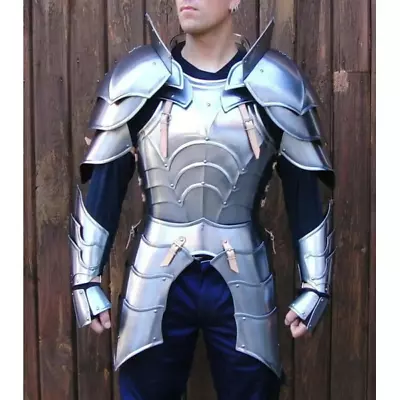 Steel Medieval Half Body Plate Armor Suit Cuirass Front Back- Pauldrons- Arm • £325.05