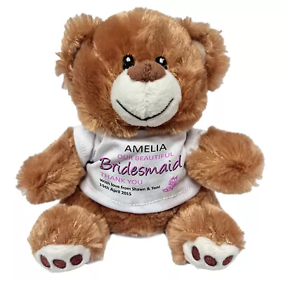 £10.99 • Buy 15cm Personalised Our Beautiful Bridesmaid Wedding Teddy (Freddie) Bear - Pink