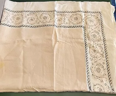 Vintage Cream Bordered Tablecloth Apprx 49 X 64 PREOWNED  • $15