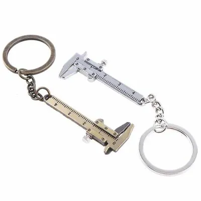 Car Keychain Gadget Keyring Vernier Caliper Keychain Measuring Gauge Key Chain • £2.40