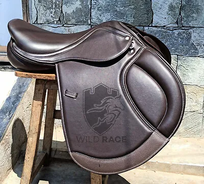 WILDRACE Leather Jumping/Close Contact Double Flap Changeable Gullets Saddle • $417.57