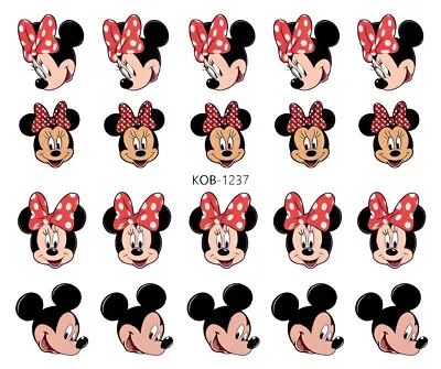 Mickey Mouse Minnie Mouse Christmas Water Decal Nail Art Nail Stickers-1237 • $2.50