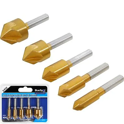 5pc HSS Screw Countersink Drill Bit Set For Steel Plastic Wood Bits 20312 • £6.89