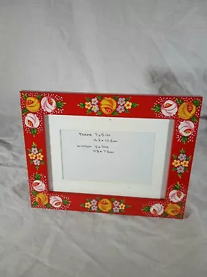 £12 • Buy Red Wooden Photo Frame Roses And Castles Hand Painted Barge Ware #01