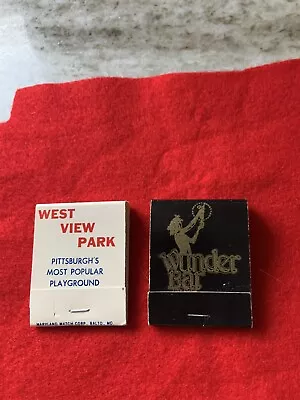 1976 Rare MATCHBOOKS FROM WEST VIEW PARK PITTSBURGH + WUNDER BAR MIDLAND PA • $19