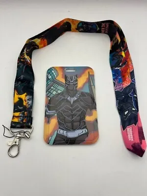 Disney's BLACK PANTHER Marvel Avengers Lanyard W Card Holder For Pins Tickets ID • $14.99