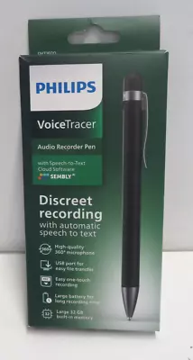 Philips DVT1600 Voice Tracer Dvt1600 Digital Recorder Pen With Sembly 32 Gb NEW • $79.99