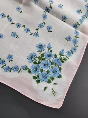 Vintage Ladies Hankie Blue Floral • $3.25