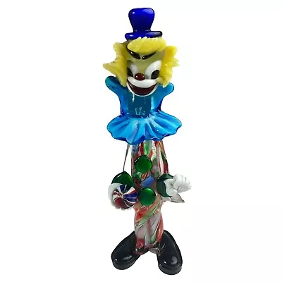 Vintage Murano Italy Hand Blown Art Glass Clown 10” 1950s-1960s • $53.99