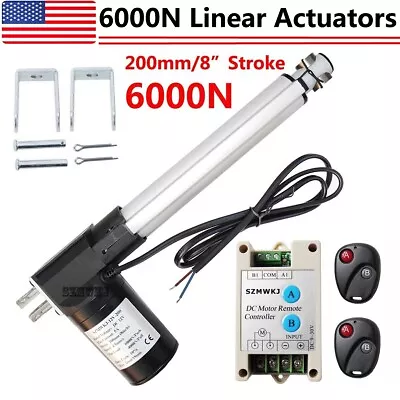 Linear Actuator 8  Stroke 6000N/1320lbs 12Volt DC Motor + Controller Window Lift • $49.99