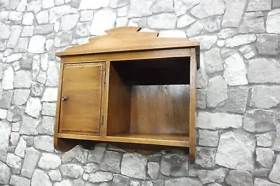 Antique Wall Cabinet Cupboard Hanging Cabinet Bathroom Cabinet Oak Wood • $449