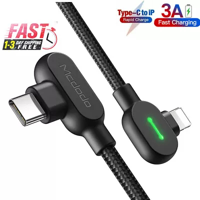 36W PD Fast USB C To IPhone Charger Cable 90 Degree Double Elbows 3A 1.2M/4FT • $11.89