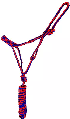  Mule Tape Halter With 8' Lead  D.A. Brand Red & Blue Braided Nylon Horse Tack  • $23