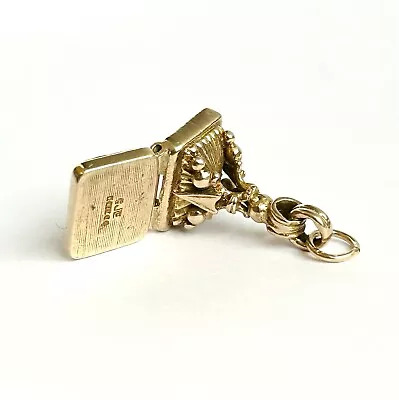 9ct Gold Fob Seal Photo Locket Pendant  / Vintage Men’s Pocket Watch Fob Chain • £265