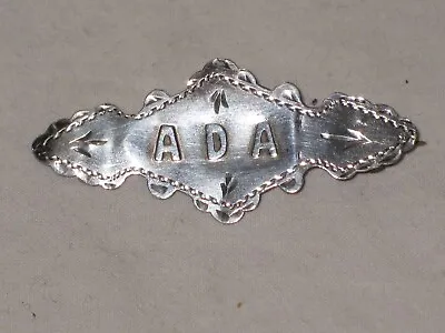 Antique Victorian Silver Name Brooch Ada Chester 1897 • £20
