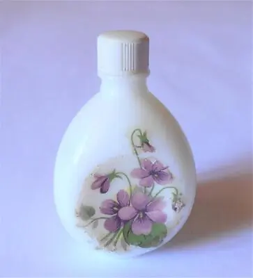 Vtg Devon Violets Miniature Perfume Bottle Triangular Milk Glass Empty • $14