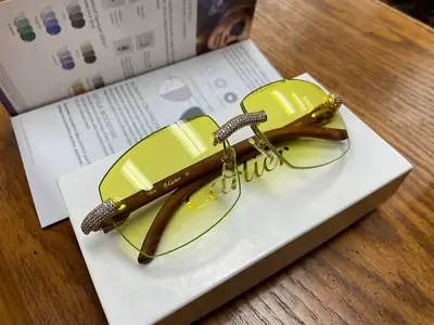 Authentic Cartier Custom Micropaved Wood Sunglasses Eyeglasses Buffs Buffalo • $999