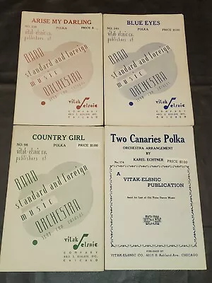 Lot Of 4-Polkas By Vitak Elsnic-Band-Orchestra-VTG-Music Sheets 1913-1935-1942 • $34.50