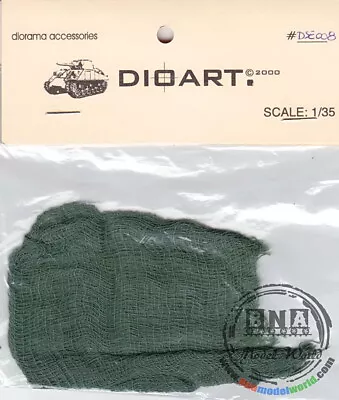 DioArt 1/35 WWII Green Camouflage Netting X1 Dark Green 8 X8  Fine Cotton Gauze • $7.45