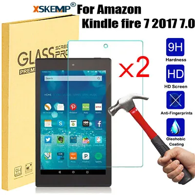 2Pcs For Amazon Kindle Fire 7 HD8  HD10 Tempered Glass Screen Protector Cover • $17.58