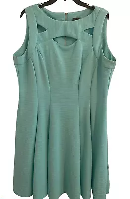 Gabby Style Sleeveless Aqua Fit And Flare Dress Size 16 • $13.59