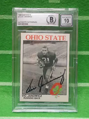 1988 Kroger Ohio State OSU Vic Janowicz Signed Autographed BGS 10 1950 Heisman. • $121.31