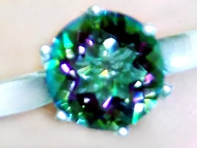 Purple Green Mystic Topaz Size 6 Ring 925 Sterling Silver 2ct USA Made • $50.15