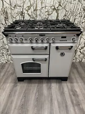 Rangemaster Classic Deluxe 90 Cooker In Goose Grey & Chrome Dual Fuel REF C61 • £1490