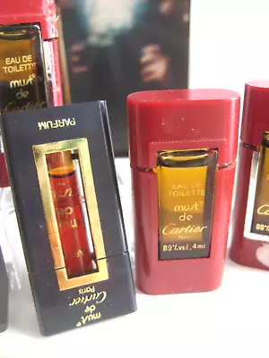 🎁2pcs 90s Vintage 1.1ml *PARFUM* 4ml Mini EDT Must De Cartier Pure Perfume • $29