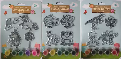 Summer Childrens 4 Pack DIY Paint Your Own Suncatchers Kit Arts And Craft • £3.99