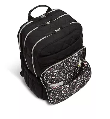 Vera Bradley XL Campus Backpack Performance Twill Black Duffle NEW Tags $190 • $179.99