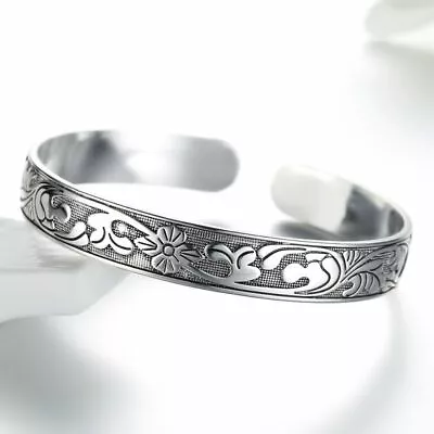 Bracelet Bangle For Women Men 925 Sterling Silver Retro Vintage Womens Cuff  • $9.98