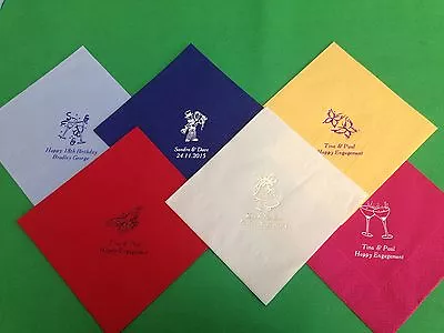 £19 • Buy 50  Personalised Napkins / Serviettes  Wedding Birthday Engagement Anniversary